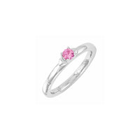 Sterling Silver Stackable Expressions Created Pink Sapphire Ring | QSK1311 ,