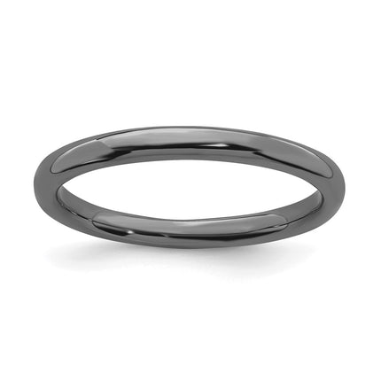 Sterling Silver Stackable Expressions Black-plated Polished Ring | QSK233 ,