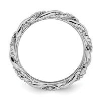 Sterling Silver Stackable Expressions Black-plated Twist Ring | QSK2003 ,