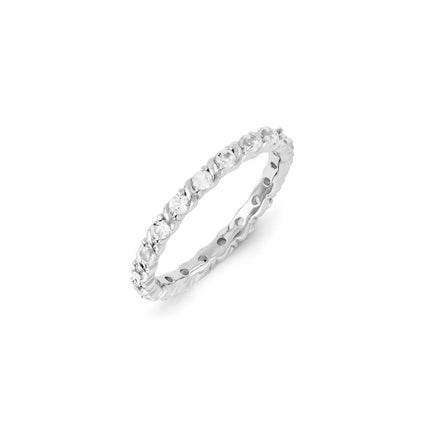 Sterling Silver Stackable Expressions Created White Sapphire Ring | QSK1209 ,