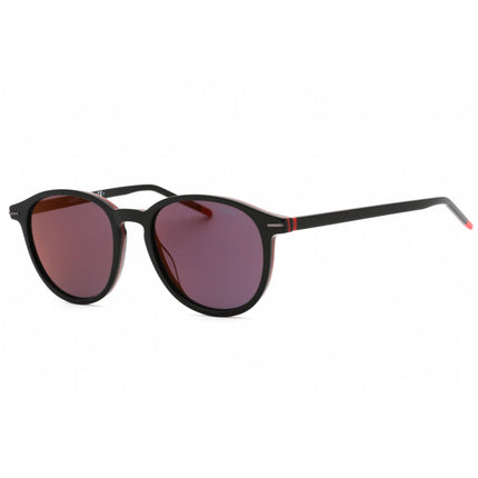 Hugo Men's Sunglasses - Red Mirror Lens Black Plastic Oval Frame | HG 1169/S 0OIT AO ,