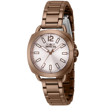 Invicta Women's Quartz Watch - Wildflower Silver Tone Dial Brown Bracelet | 46348 ,