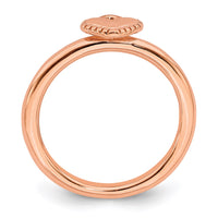 Sterling Silver Stackable Expressions Pink-plated Heart Padlock Ring | QSK1959 ,