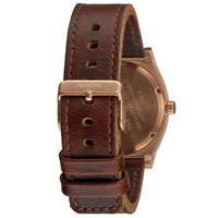 Nixon A0452001 Men's The Time Teller Gunmetal Dial Brown Leather Strap Watch ,