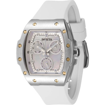 Invicta Women's Watch - Racing Mother of Pearl Dial White Rubber Strap Quartz | 45640 ,