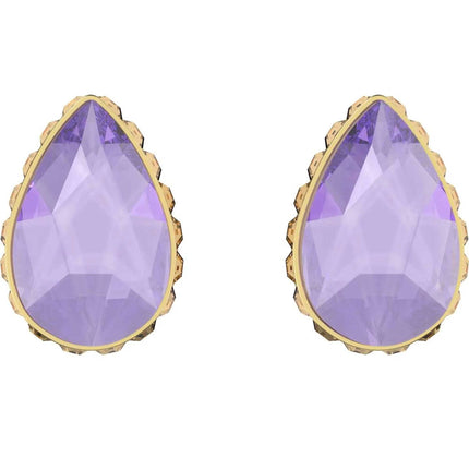 Swarovski Women's Earrings - Chroma Purple Pear Shaped Crystal Gold Tone | 5641405 ,