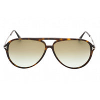 Tom Ford Men's Sunglasses - Dark Havana Aviator Full Rim Frame Green Lens | FT0909 52Q ,