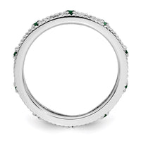 Sterling Silver Stackable Expressions Created Emerald Ring | QSK1486 ,