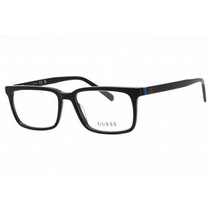 Guess Men's Eyeglasses - Shiny Black Acetate Rectangular Full Rim Frame | GU50068 001 ,