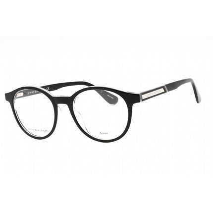 Tommy Hilfiger Unisex Eyeglasses - Black Crystal Oval Full Rim Frame | TH 1703 07C5 00 ,