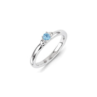 Sterling Silver Stackable Expressions Blue Topaz Ring | QSK1310 ,
