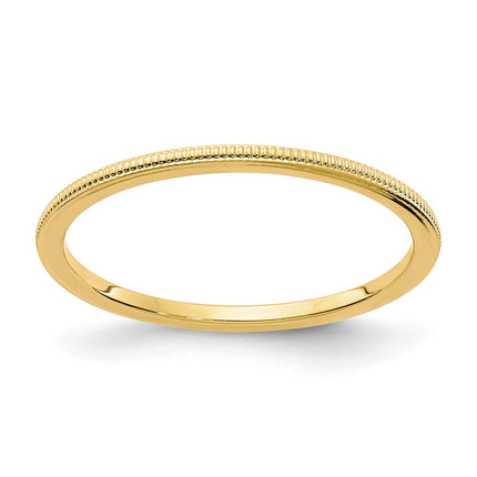 14K Gold 1.2mm Milgrain Stackable Band | STK19-120Y ,