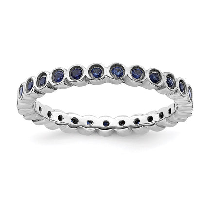 Sterling Silver Stackable Expressions Created Sapphire Ring | QSK370 ,