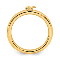 Sterling Silver Stackable Expressions Yellow-plated Key Ring | QSK1962 ,