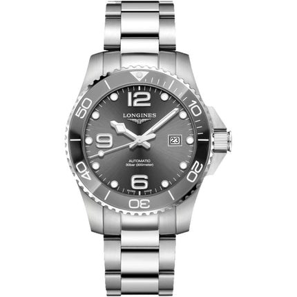 Longines Men's Watch - HydroConquest Automatic Grey Dial Silver Bracelet | L37824766 ,
