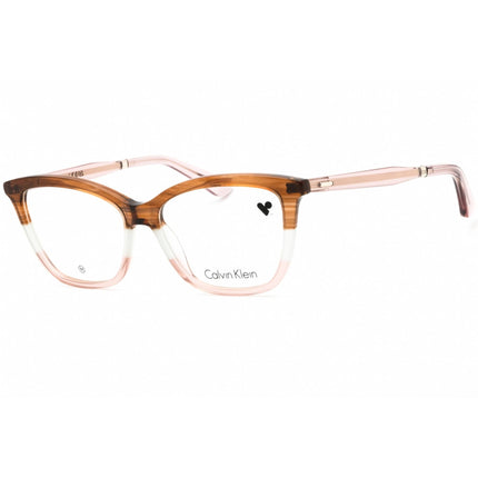 Calvin Klein Women's Eyeglasses - Striped Brown/Grey/Rose Full Rim Frame | CK23545 225 ,