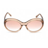 Tom Ford Women's Sunglasses - Shiny Light Brown Plastic Oval Shape Frame | FT0918 45T ,