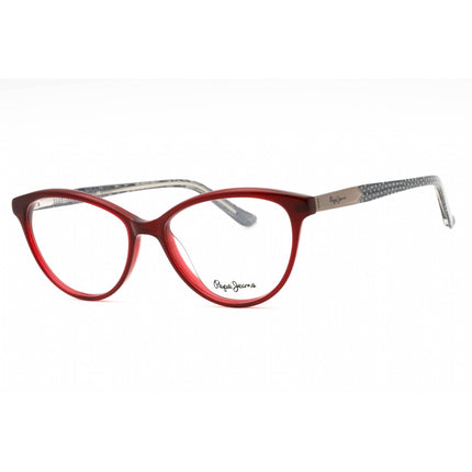 Pepe Jeans Women's Eyeglasses - Burgundy Plastic Cat Eye Full Rim Frame | PJ3190 C3 ,