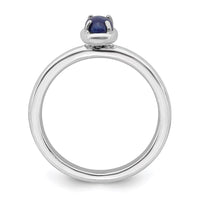 Sterling Silver Stackable Expressions Lapis Polished Ring | QSK900 ,