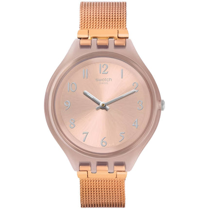 Swatch Women's Watch - Skin Skinchic Pink Dial Rose Gold Steel Bracelet | SVUP100M ,