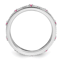 Sterling Silver Stackable Expressions Created Pink Sapphire Ring | QSK1491 ,