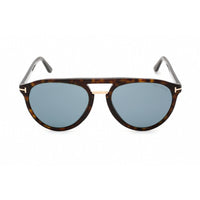 Tom Ford Men's Sunglasses - Dark Havana Plastic Pilot Frame Blue Lens | FT0697 52V ,