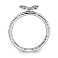 Sterling Silver Stackable Expressions Diamond Butterfly Ring | QSK1665 ,