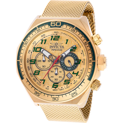 Invicta Men's Watch - Invicta Racing Chronograph Gold Tone Dial Mesh Bracelet | 47902 ,