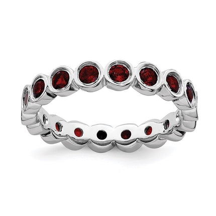 Sterling Silver Stackable Expressions Garnet Ring | QSK386 ,