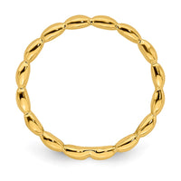 Sterling Silver Stackable Expressions Gold-plated Rice Ring | QSK214 ,