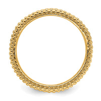 Sterling Silver Stackable Expressions Polished Gold-plated Wave Ring | QSK687 ,