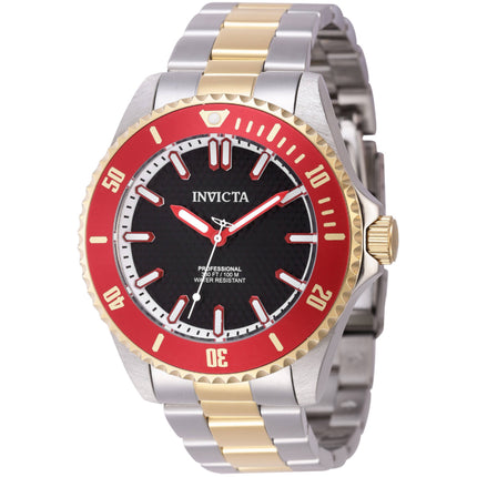 Invicta Men's Watch - Pro Diver Quartz Black Dial Red Rotating Bezel Bracelet | 46647 ,