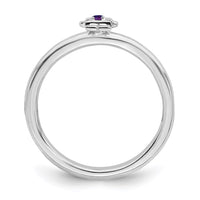 Sterling Silver Stackable Expressions Rhodium Amethyst Girl Ring | QSK192 ,