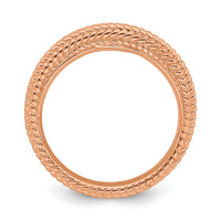 Sterling Silver Stackable Expressions Pink-plated Domed Ring | QSK884 ,