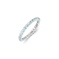 Sterling Silver Stackable Expressions Blue Topaz Ring | QSK1188 ,
