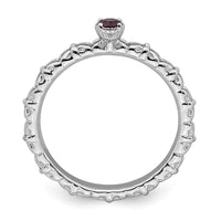 Sterling Silver Stackable Expressions Created Ruby Single Stone Ring | QSK1588 ,