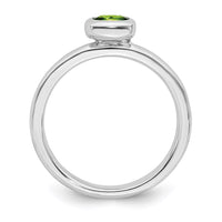 Sterling Silver Stackable Expressions Cushion Cut Peridot Ring | QSK453 ,