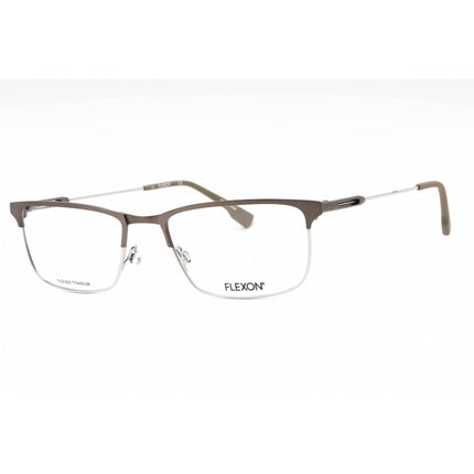 Flexon Men's Eyeglasses - Gunmetal Rectangular Metal Half Rim Frame | FLEXON E1120 033 ,