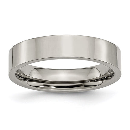 Titanium Flat 5mm Polished Band | TB155 ,