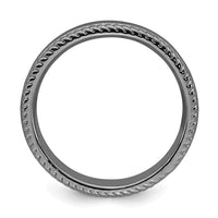 Sterling Silver Stackable Expressions Black-plated Ring | QSK313 ,