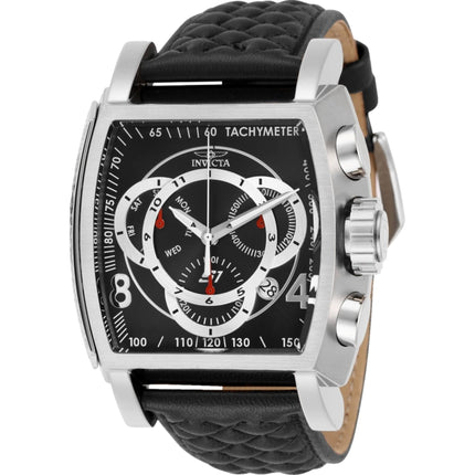 Invicta Men's Watch - S1 Rally Chrono Silver and Black Dial Leather Strap | 27919 ,
