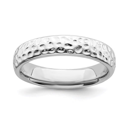 Sterling Silver Stackable Expressions Rhodium Ring | QSK287 ,