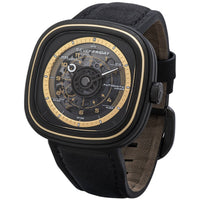 SevenFriday Unisex Watch - T-Series Automatic Skeleton Dial Black Strap | T2-06 ,