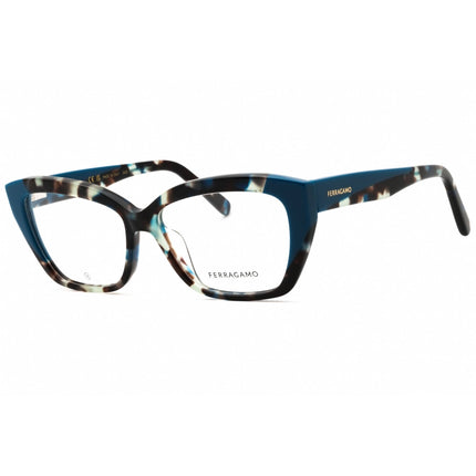 Salvatore Ferragamo Women's Eyeglasses - Blue Tortoise Cat Eye Frame | SF2938N 414 ,