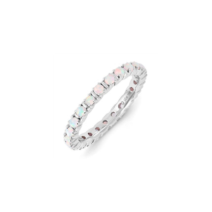 Sterling Silver Stackable Expressions Created Opal Ring | QSK1196 ,