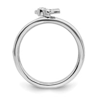 Sterling Silver Stackable Expressions Rhodium Butterfly w/Diamond Ring | QSK1627 ,