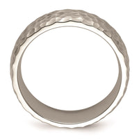 Stainless Steel Brushed and Polished Hammered 7.5mm Band | SR672 ,