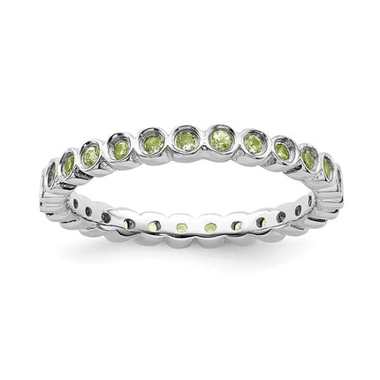Sterling Silver Stackable Expressions Peridot Ring | QSK369 ,