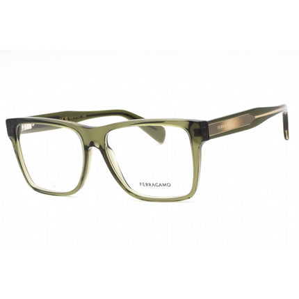 Salvatore Ferragamo Men's Eyeglasses - Transparent Khaki Rectangular | SF2953N 320 ,
