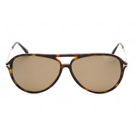 Tom Ford Men's Sunglasses - Shiny Dark Havana Metal/Plastic Pilot Frame | FT0909 52H ,